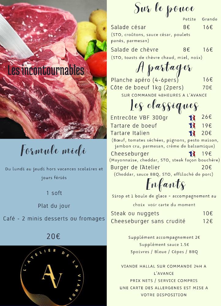 Restaurant L'Atelier de la Viande - Menu Image 1