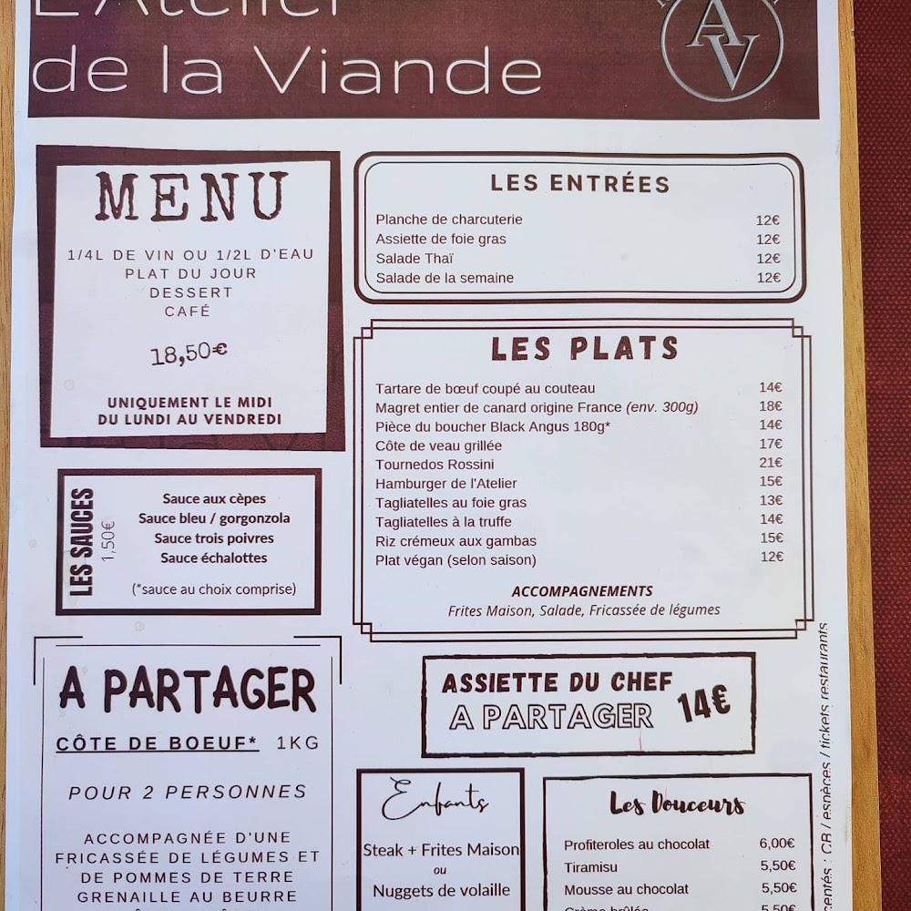 Restaurant L'Atelier de la Viande - Menu Image 3